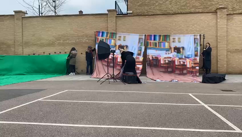 NiceSmile outdoor school photography setup